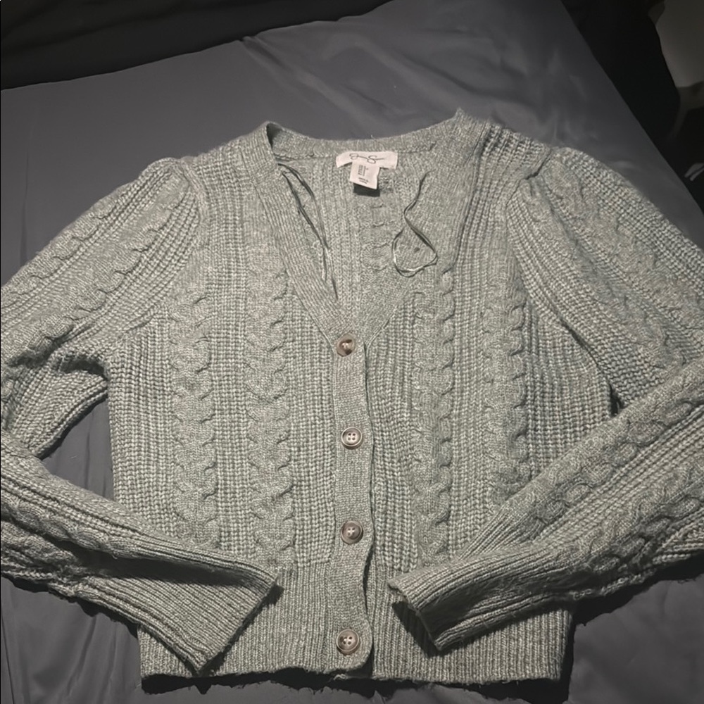 Jessica Simpson Cable Knit Cardigan - Light green
